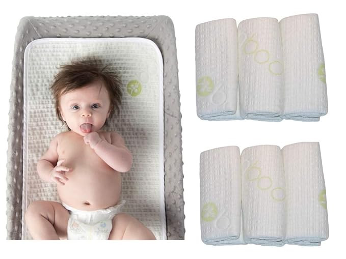 Washable Absorbent Bamboo Rayon Baby Changing Pads 6 Pack - Extra Soft Material, Reusable, Leak P... | Amazon (US)