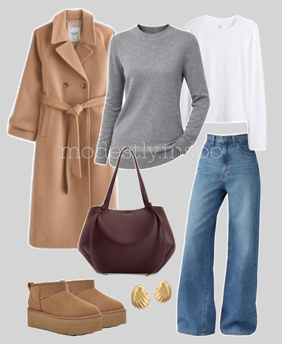 perfect cozy fall fashion, winter fashion, sweater, grey sweater, layering sweater, white shirt, light wash jeans, burgundy tote bag, tan wool trench coat, casual fashion, casual style, everyday looks, cold weather fashion, affordable fashion, styling ideas

#LTKootd #LTKWorkwear #LTKgrwm