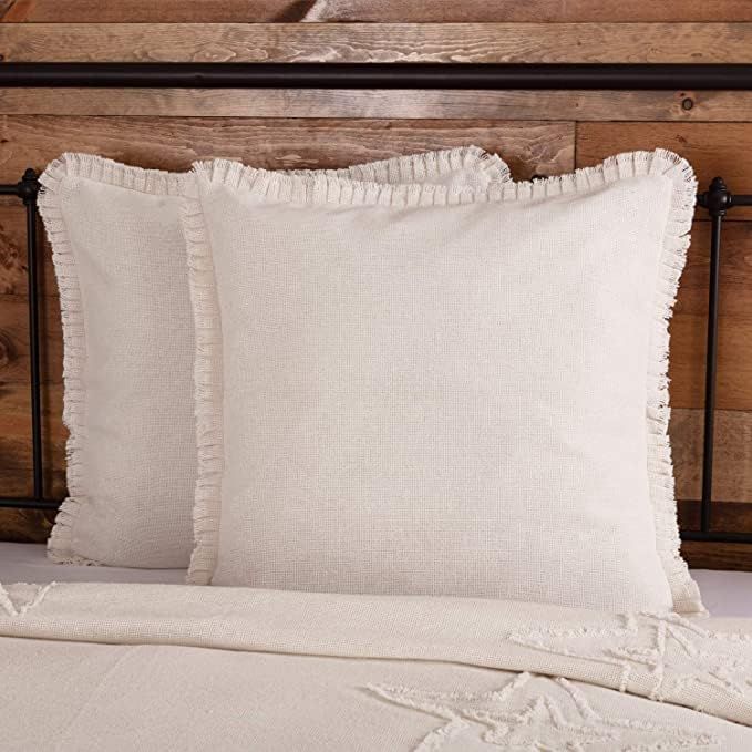 Simple&Opulence 100% Linen Euro Sham Pillow Covers Belgian Flax-Set of 2, Decorative Pillow Cover wi | Amazon (US)