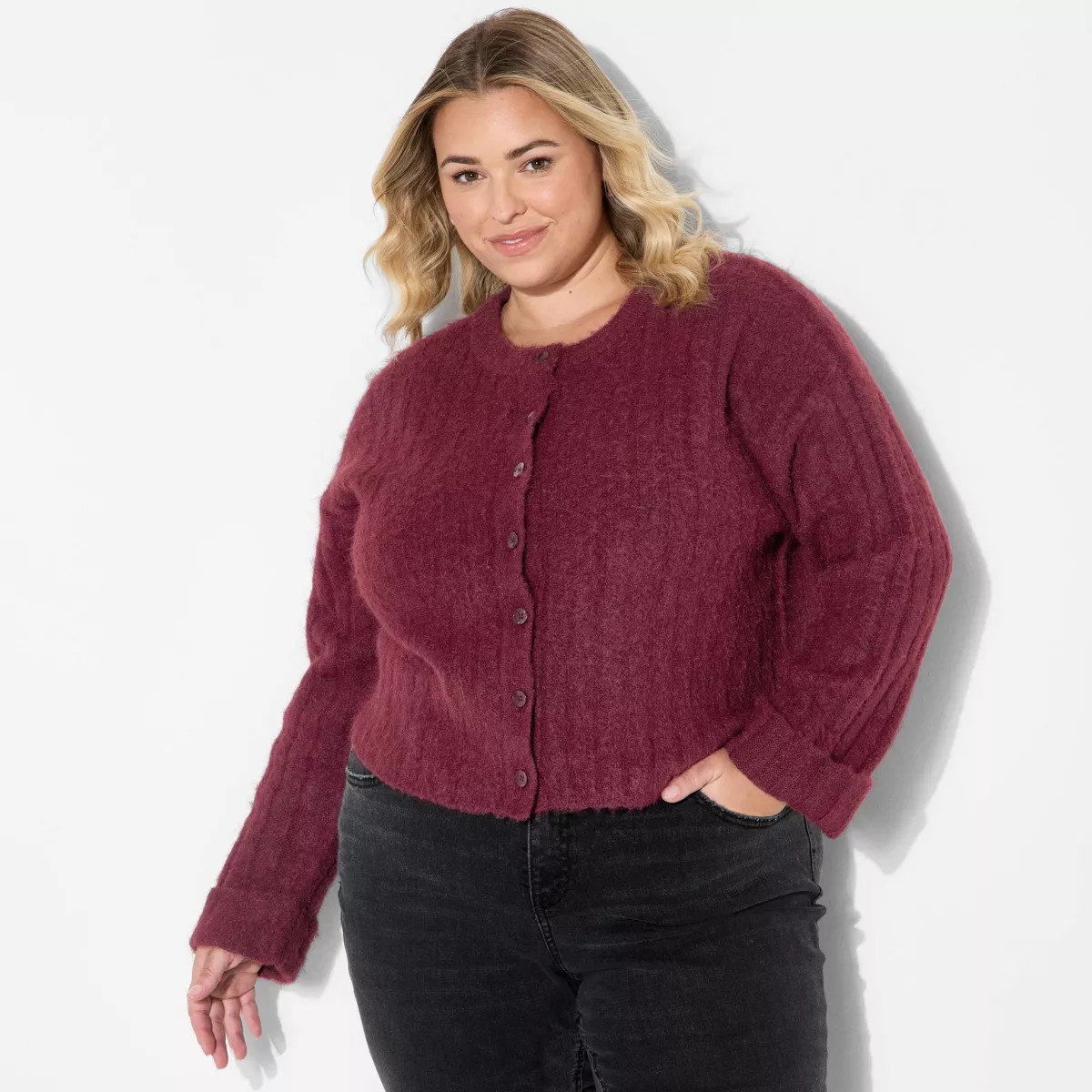 Women's Ribbed Crewneck Cardigan - Wild Fable™ | Target