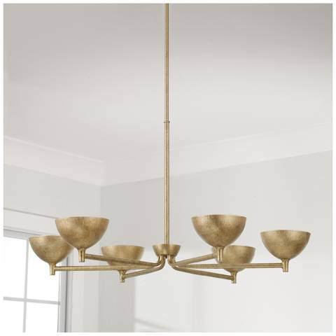 Capital Lighting Francesca 6 Light Chandelier 34" Feathered Gold - #3991X | Lamps Plus | Lamps Plus