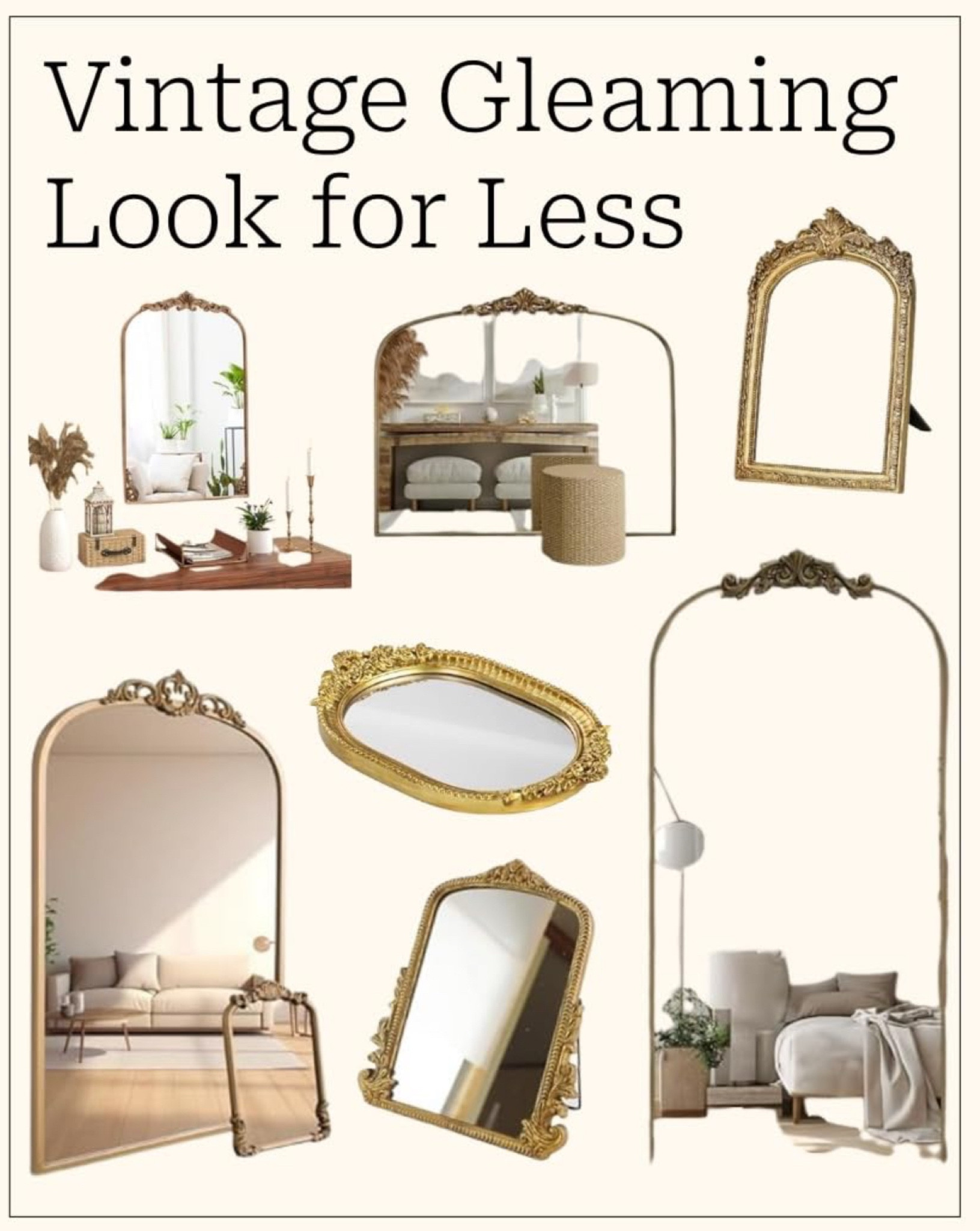 When something is out of budget there are always alternatives if you know what to look for. For a vintage antique gilded look go for a mirror that looks like a photo frame. This gives the appearance of an architectural element surrounding the mirror. It doesn’t just reflect you, it frames you! I’ve attached options for all budgets and sizes.

#LTKMostLoved #LTKStyleTip #LTKHome