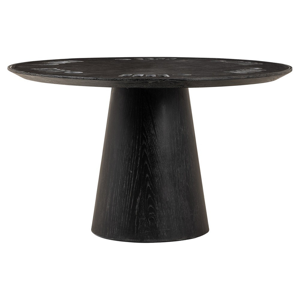 Skylar Modern Classic Bluestone Black Oak Poker Game Table | Kathy Kuo Home