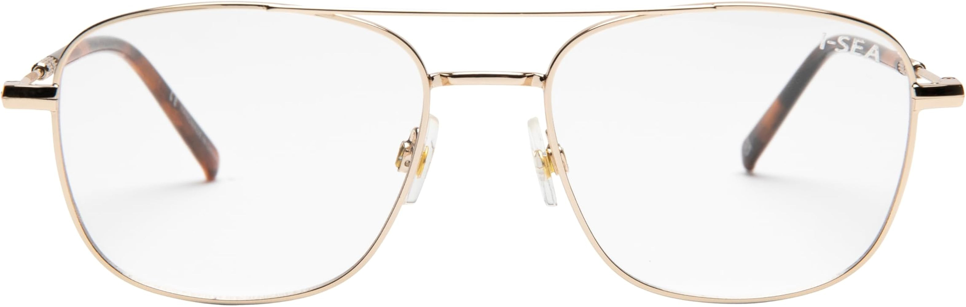 I-SEA Jonas Reader, Round Unisex Reading Glasses, Gold, Metal Frame, Bluelight Blocking, Anti-Gla... | Amazon (US)
