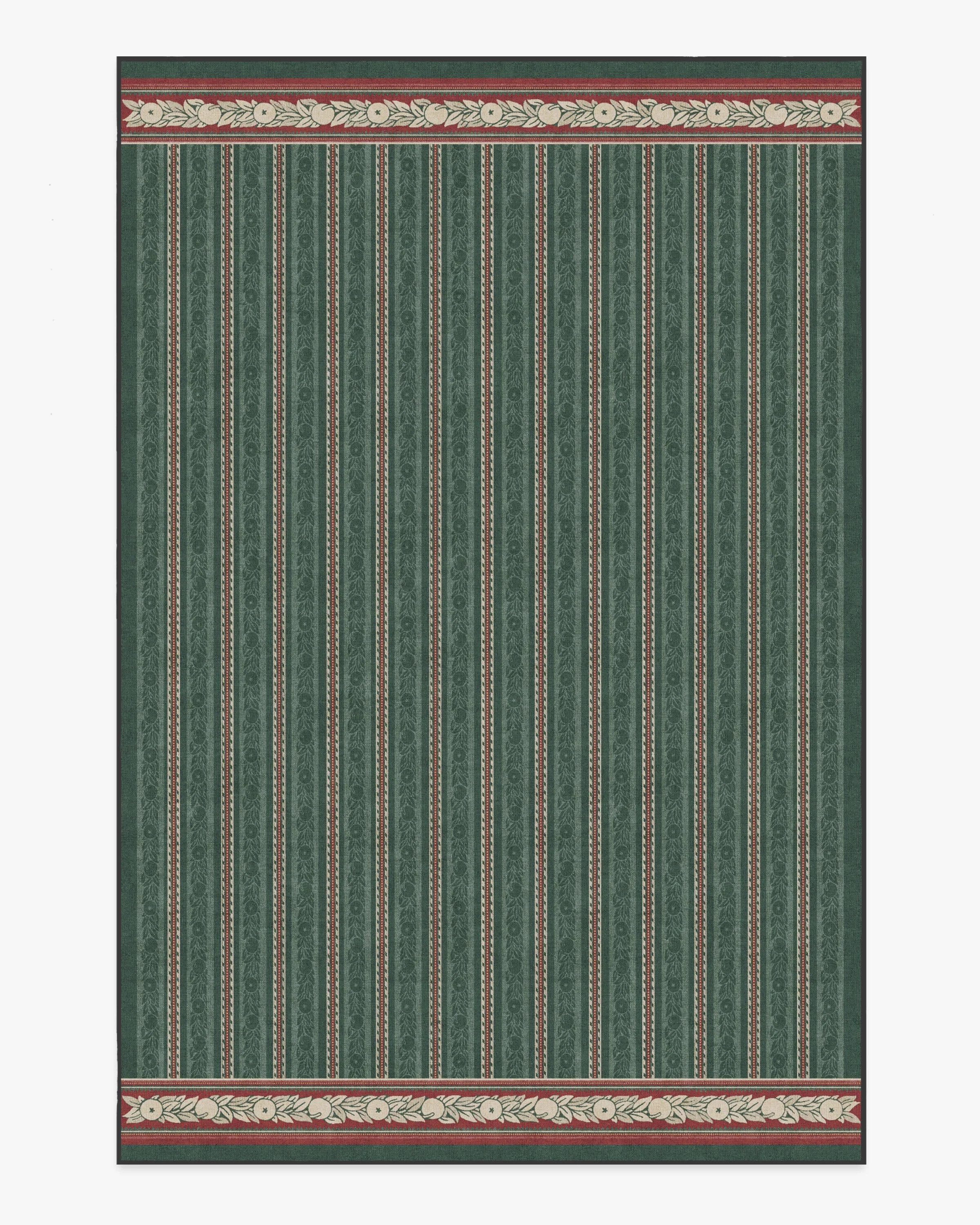 Morris & Co. Fruit Stripe Spruce Green Rug | Ruggable