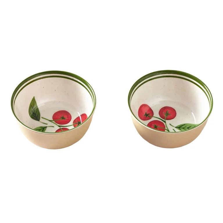 Better Homes and Gardens Bamboo Melamine Tomato Dip Bowl Set, 2-Piece, Dishwasher Safe | Walmart (US)