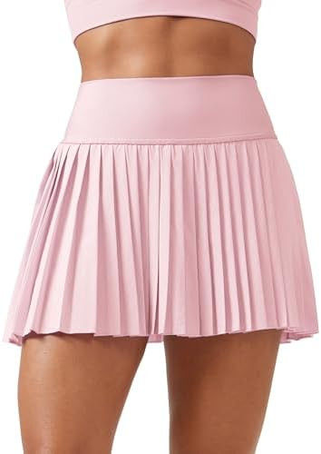 CRZ YOGA High Waisted Pleated Tennis Skirts for Women - Mini Lined Casual Tummy Control Skort wit... | Amazon (US)
