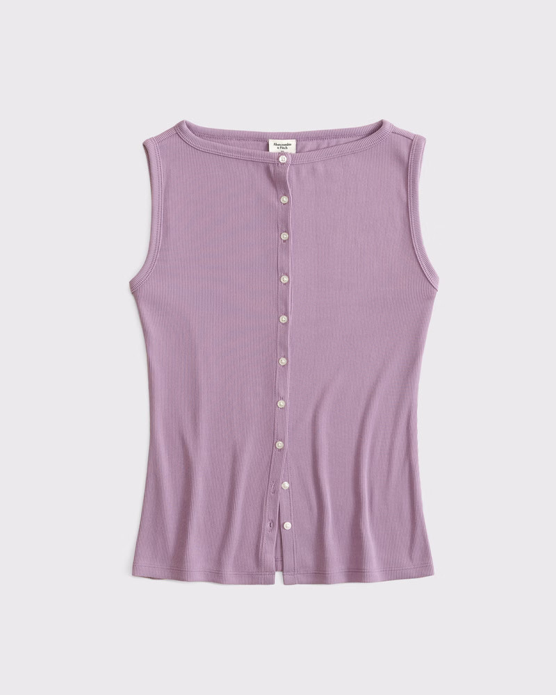 Slash Button-Through Top | Abercrombie & Fitch (US)