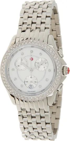 MICHELE Women's Belmore Chronograph Diamond Embellished Bracelet Watch, 37mm - 0.34 ctw | Nordstr... | Nordstrom Rack