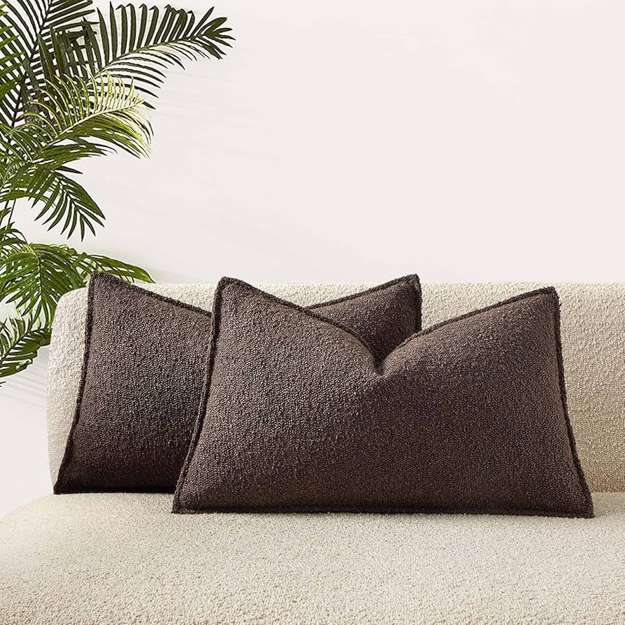 JUSPURBET Brown Decorative Pillow Covers 16x24 Set of 2 Throw Pillow Covers for Couch Sofa Bed Co... | Amazon (US)