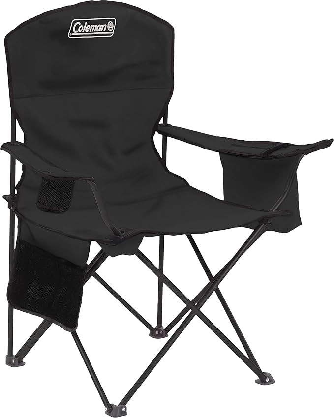 Coleman Portable Camping Chair with 4-Can Cooler, Cushioned Seat & Back with Side Pockets & Cup H... | Amazon (US)