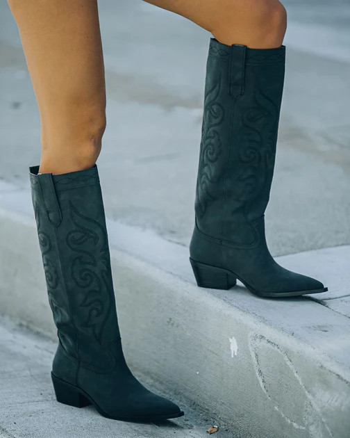 Carolina Western Faux Leather Boots - Black - FINAL SALE | VICI
