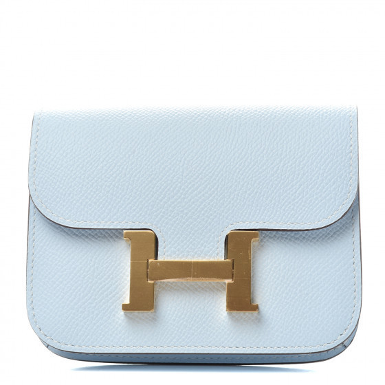 HERMES Epsom Constance Slim Wallet Bleu Brume | Fashionphile