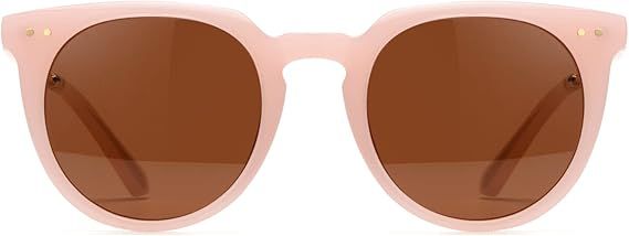 VIVIENFANG Trendy Round Polarized Sunglasses Womens, Retro Cat Eye Sun Glasses Lentes de sol para... | Amazon (US)