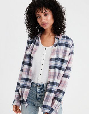 AE Ahhmazingly Soft Flannel Shirt Jacket | American Eagle Outfitters (US & CA)