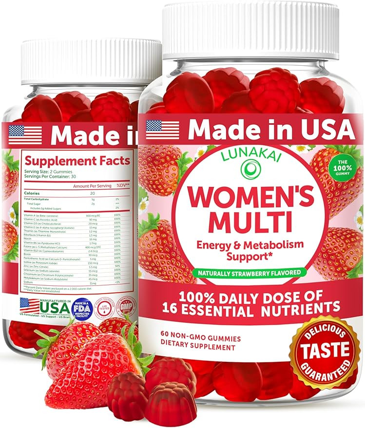 Lunakai USA Made Womens Multivitamin Gummies - Delicious Daily Dose with 16 Multi Vitamins for Wo... | Amazon (US)