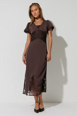 Alaina Lace Maxi Dress in Plum | Böhme US