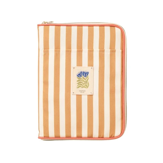 Papier To Go Zip Around Fabric Tech Pouch Organizer Tablet Case, Cabana Floral Patch, Yellow | Walmart (US)