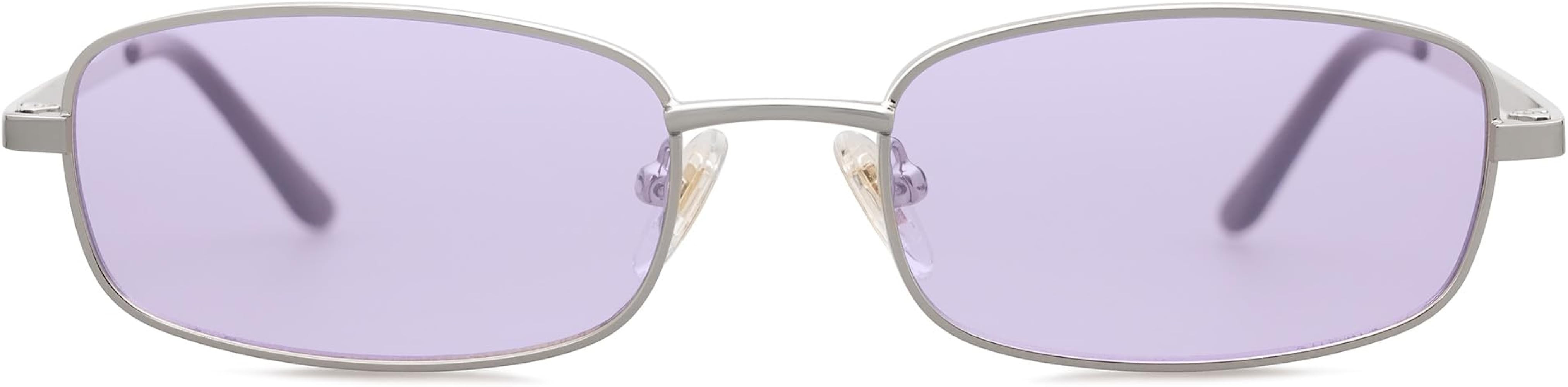 SOJOS Small Trendy Rectangle Sunglasses Womens Mens, Retro 80s 90s Y2k Chic Narrow Thin Skinny Su... | Amazon (US)