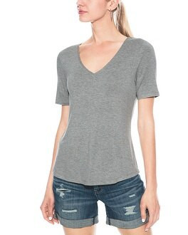 Outlet WHBM Gray V-Neck Foundation Tee | White House Black Market