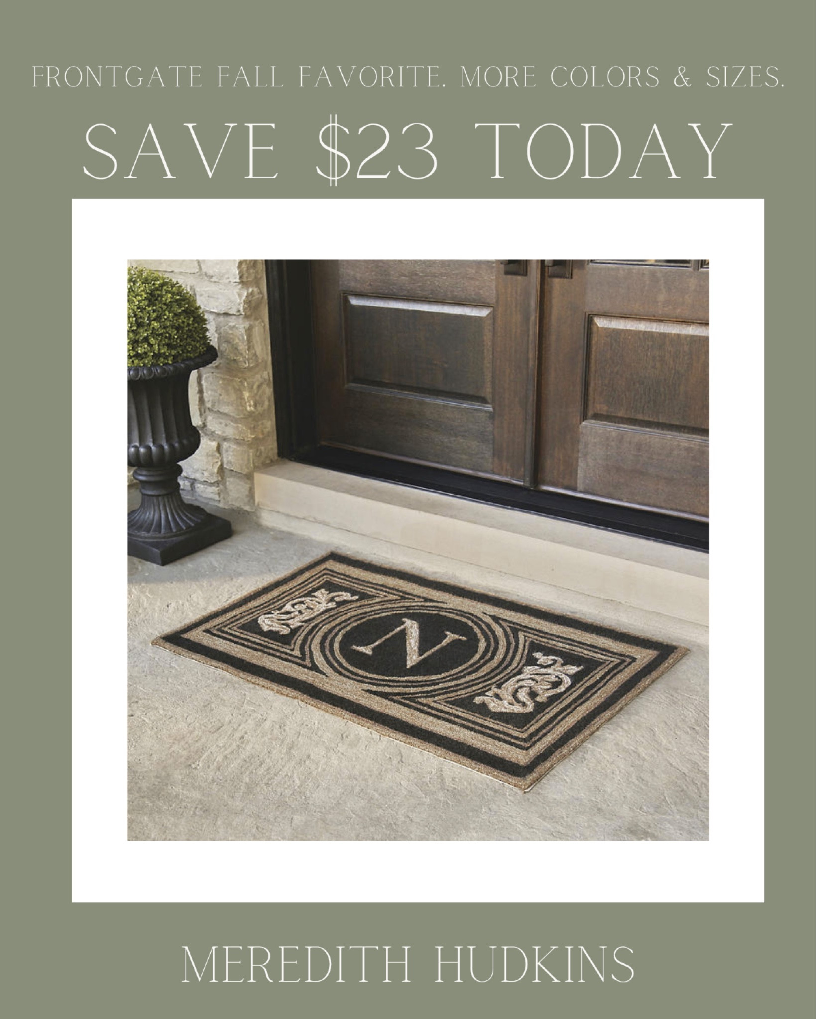 Wingate Monogrammed Entry Mat, Frontgate