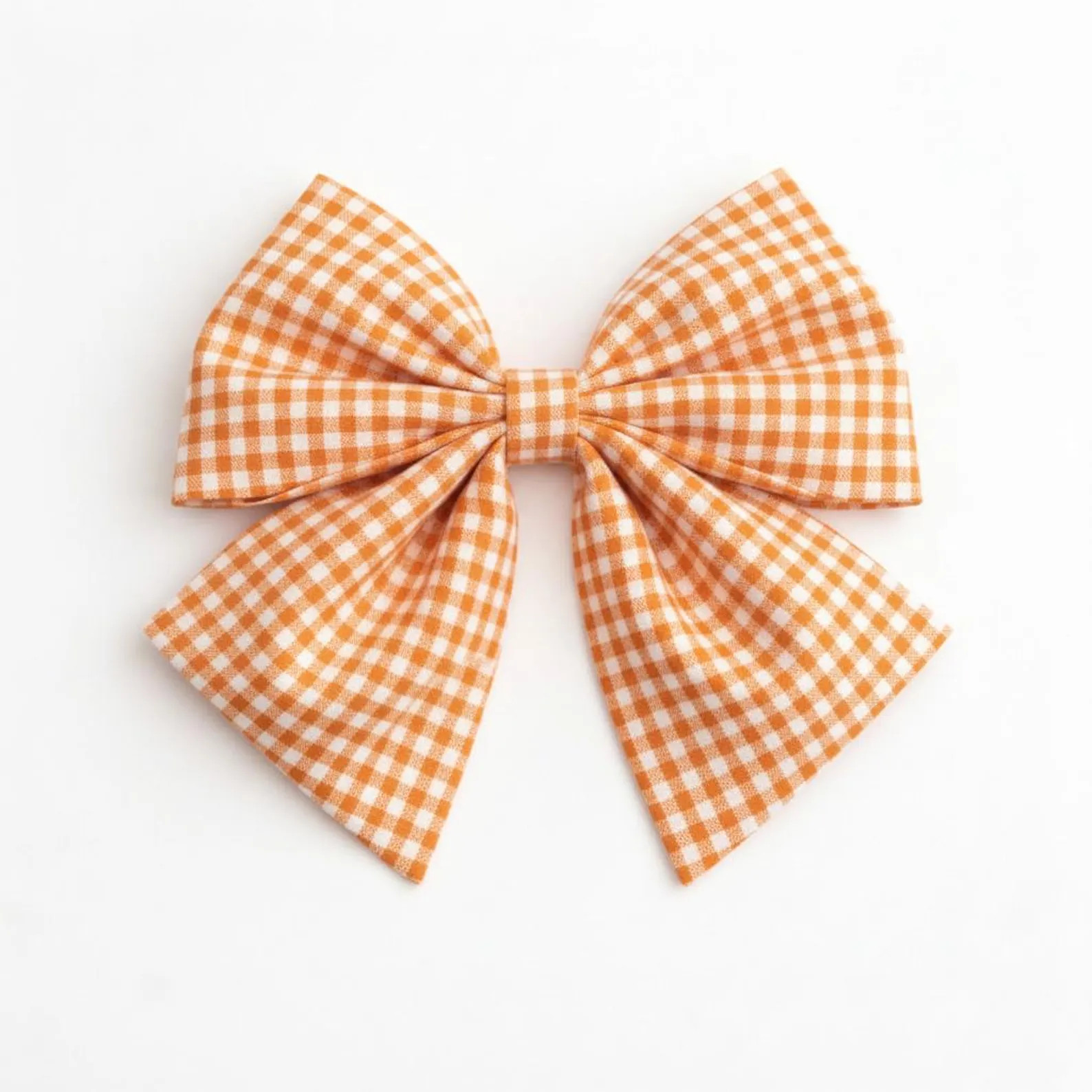 Orange Gingham Bow Hair Clip Large Size Cotton Material Plaid Pattern Cottagecore Aesthetic Rusti... | Etsy (Global)