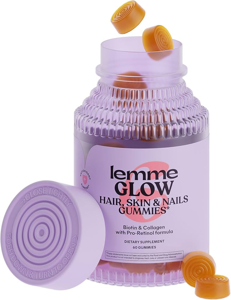 Lemme Glow Collagen Gummies for Thick Hair, Strong Nails & Healthy Skin with Multi-Collagen Pepti... | Amazon (US)
