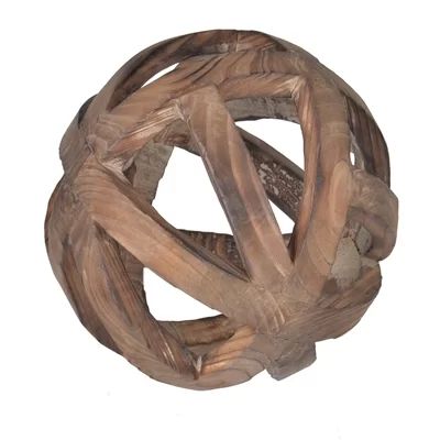 Mcmakin Brown Decorative Wood Ball Sculpture | Wayfair North America