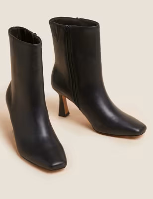 Leather Kitten Heel Pointed Ankle Boots | M&S Collection | M&S | Marks & Spencer (UK)