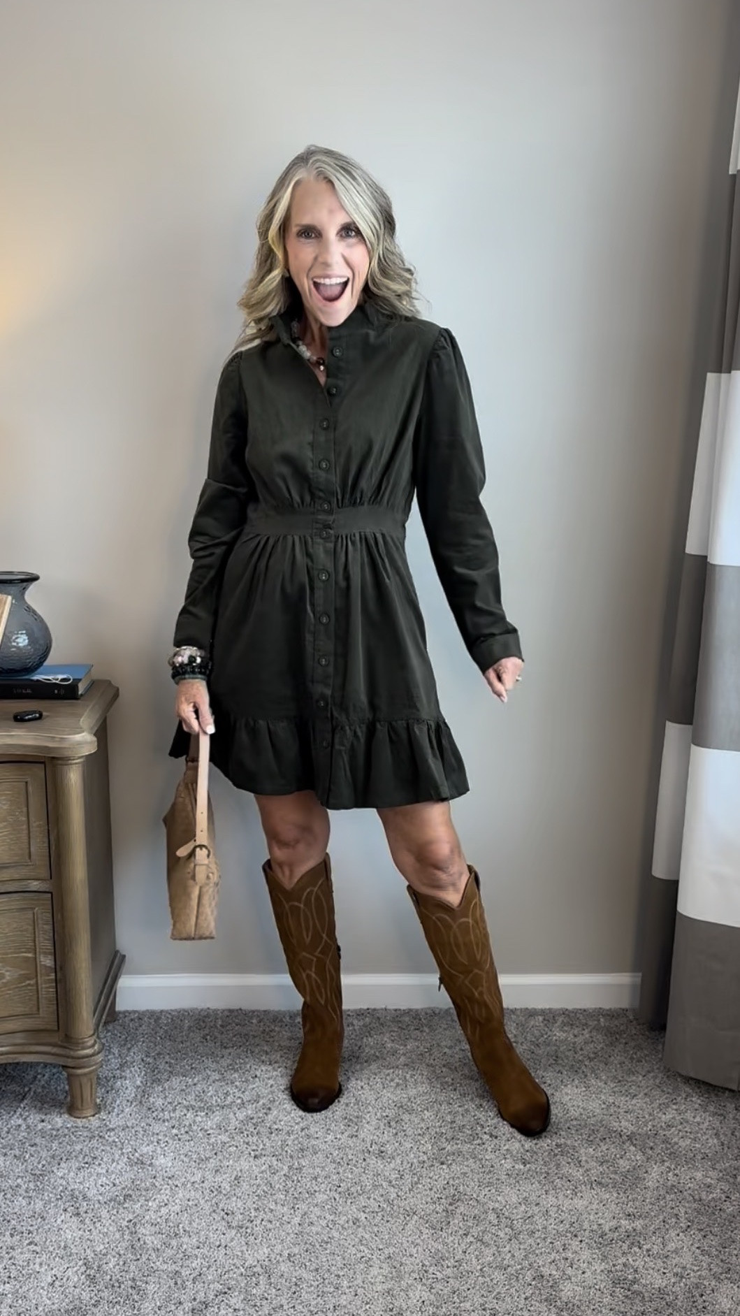I can’t stop wearing this color! It’s so good on blondes, but equally is pretty on brunettes. I’m ￼￼ wearing size small. This dress won’t last and neither will the Jackie swears.

#LTKgrwm #LTKootd #LTKOver40