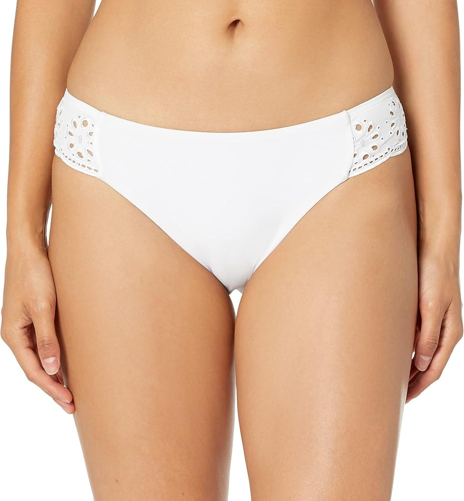 Avec Les Filles Women's Standard Eyelet Side Tab Classic Bikini Bottom | Amazon (US)