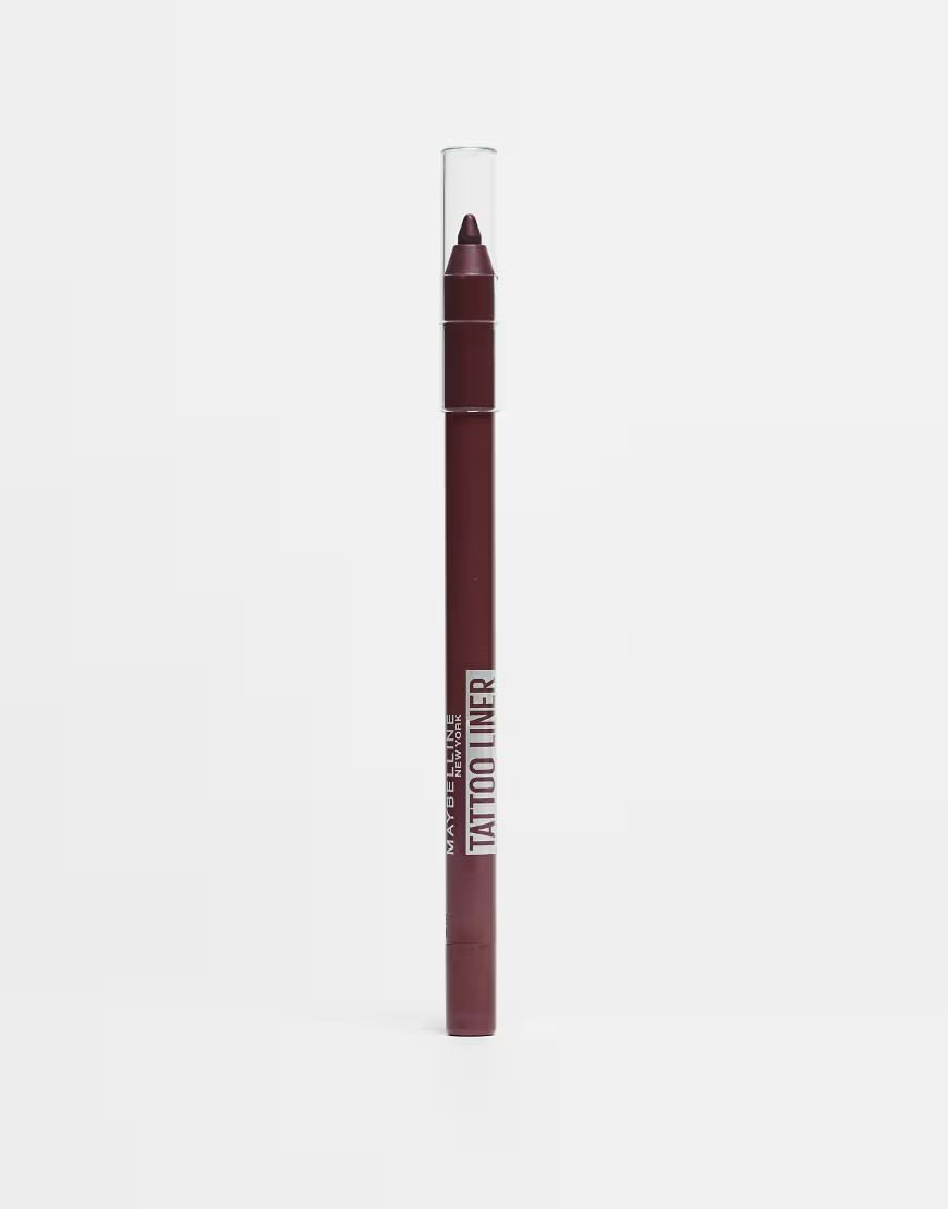 Maybelline Tattoo Eye Liner Longlasting Quick Drying Eyeliner Gel Pencil- Burgundy Bliss-Red | ASOS (Global)