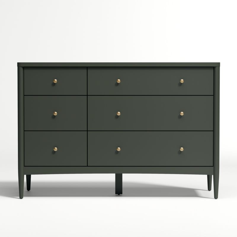 Hampshire Olive Green 6-Drawer Kids Dresser + Reviews | Crate & Kids | Crate & Barrel