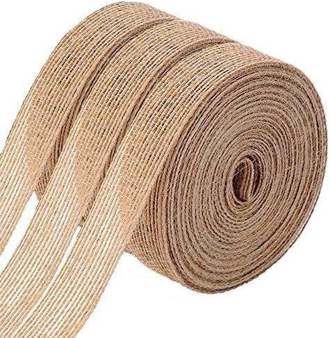 FOLAI 3 Rolls of Natural Burlap Fabric with Beautiful Burlap Ribbon Wedding Event Party and Home ... | Amazon (US)