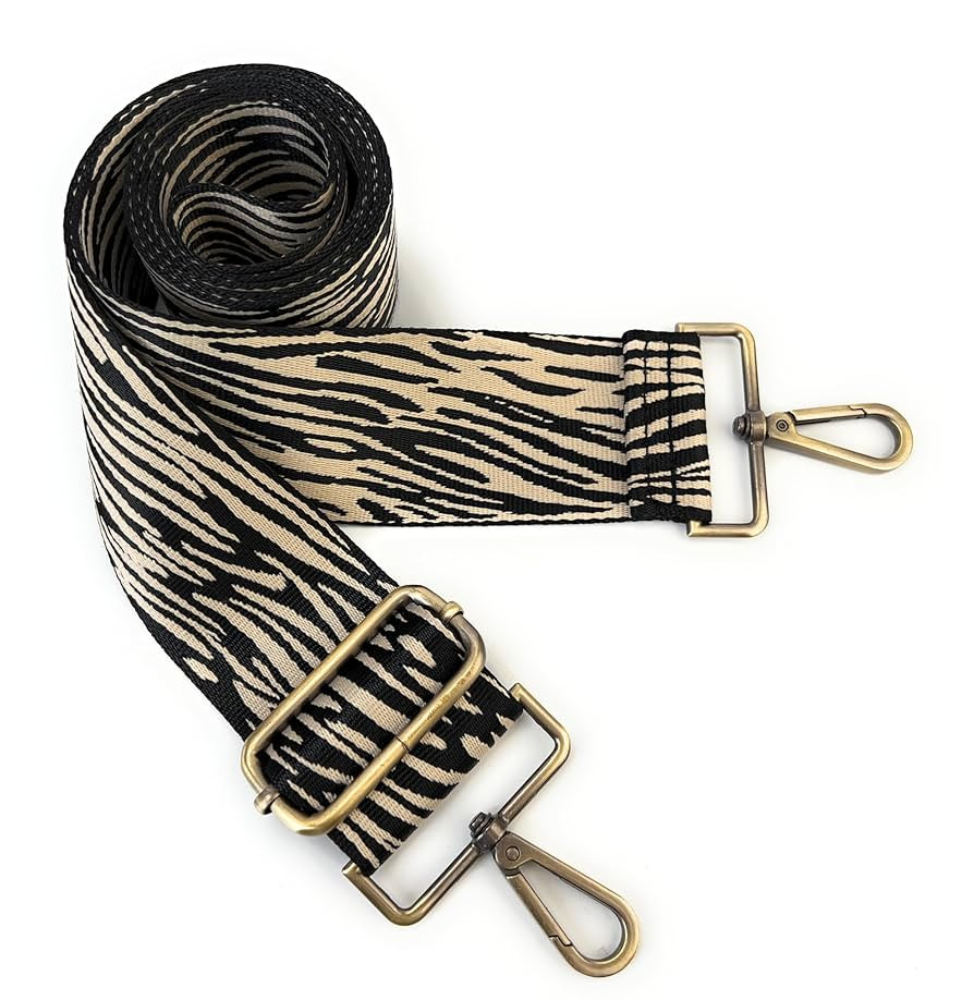 Purse Straps Replacement Crossbody Tiger Print 2 Inch Extra Wide with Brass Buckles Adjustable Sh... | Amazon (US)