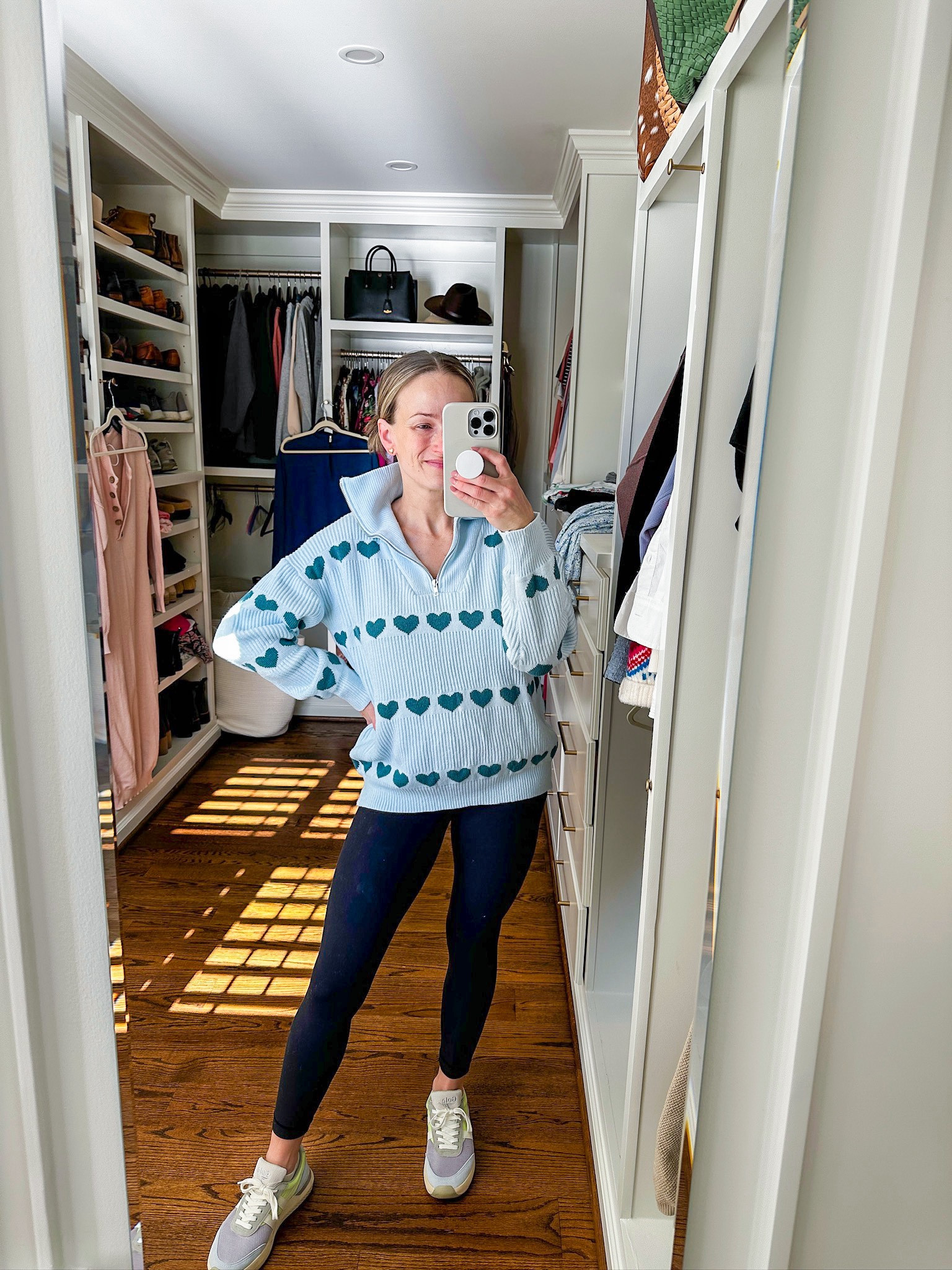 This Valentine’s Day pullover is sold out thanks to you guys! Linking anyway, just in case it restocks, and I’m wearing a size small. My leggings are Amazon size extra small.

#LTKfindsunder100 #LTKSeasonal #LTKshoecrush