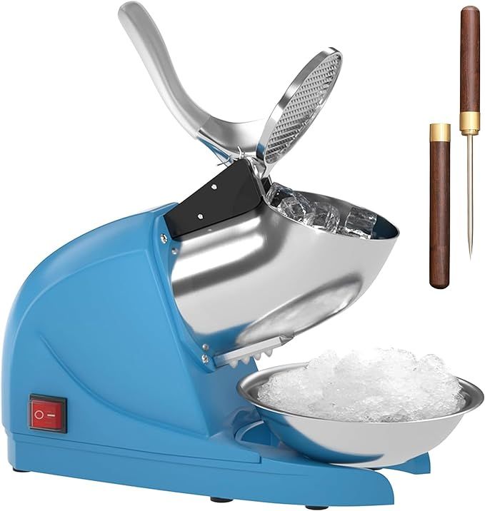Electric Ice Crushers Machine Shaved Ice Machine Ice Snow Cone Maker Professional Double Blades S... | Amazon (US)