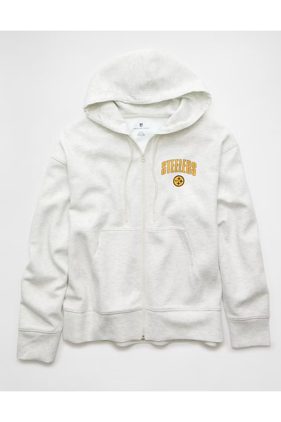 NFL Pittsburgh Steelers Graphic Zip-Up Hoodie Men's Heather Frost XL Tall | American Eagle Outfitters (US & CA)