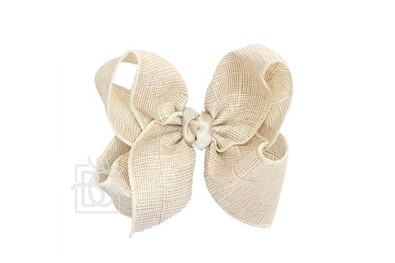 Beyond Creations Huge 5.5" Shimmer Thread Bow on Alligator "Stay-Put" Clip (Champagne) | Etsy (US)