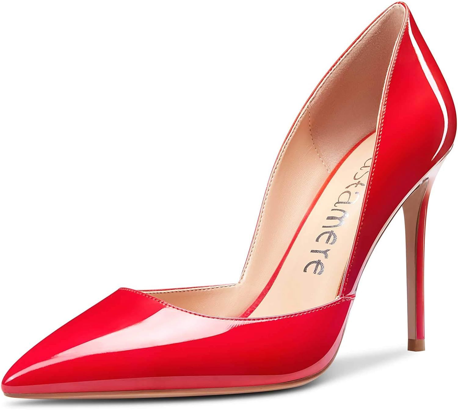 CASTAMERE Womens D'Orsay Slip On High Heels Pumps Elegant Pointy Toe Stilettos 10CM Heel Shoes | Amazon (US)