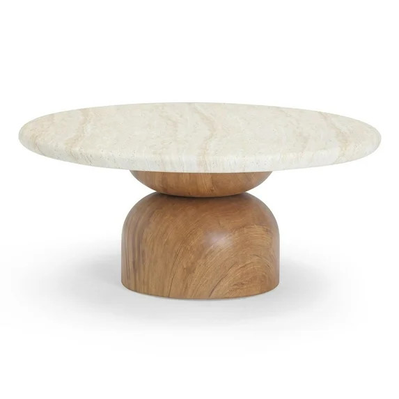 TOV Furniture Cynthia Travertine Concrete Indoor / Outdoor Coffee Table | Walmart (US)