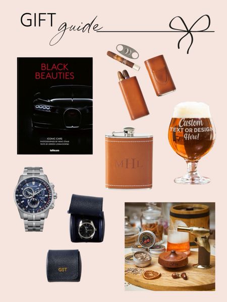 Gifts for Him | Car Book | Cigar Holder | Flask | Custom Bar Glasses | Cocktail Smoker | Watch | Watch Roll Case | Men’s Gift Guide

#LTKmens #LTKGiftGuide #LTKfindsunder100