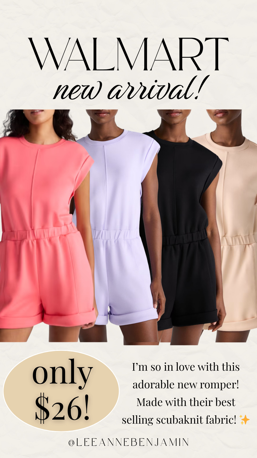 The cutest new scubaknit romper from Walmart! Comes in 4 colors and feels so luxe! 

 #LTKootd #LTKOver40 #LTKMidsize