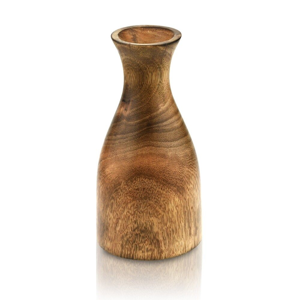 Natural Beauty Handcrafted Brown Mango Tree 8 Inches Wooden Vase (Thailand) (Brown) | Bed Bath & Beyond