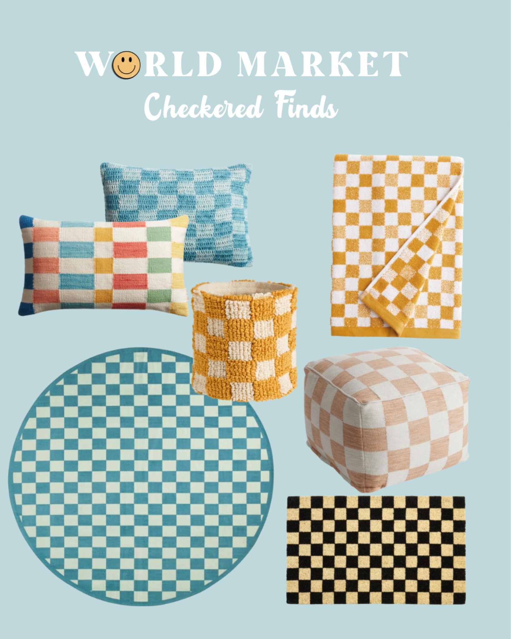 World Market in their checker print era ✨ 
Home finds-checkers-checkerboard-home decor-pillows-rugs-summer finds-spring finds 

#LTKSeasonal #LTKhome