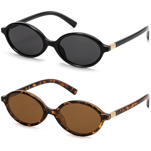Retro Oval Sunglasses for Women Vintage 90s Y2K Trendy Designer Sun Glasses | Amazon (US)