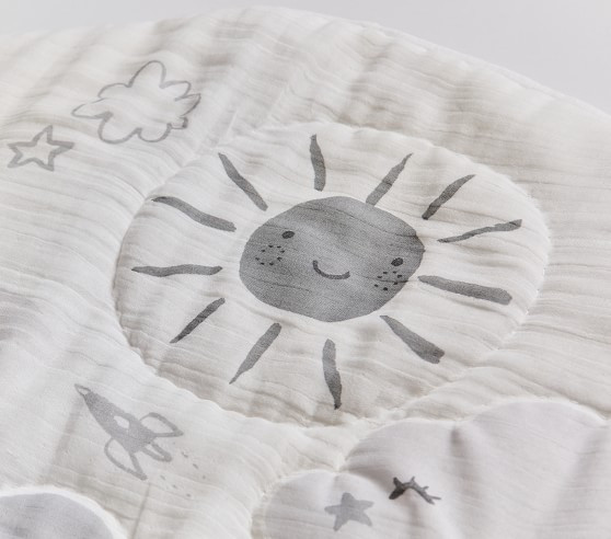 Skye Moon & Stars Muslin Travel Play Mat | Pottery Barn Kids
