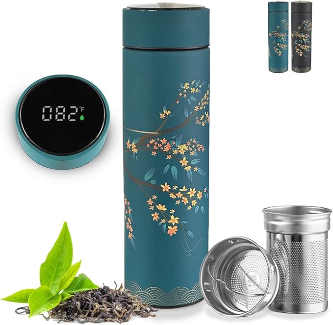 Farasi Tea Infuser for Loose Leaf Tea Smart Water Bottle with Fahrenheit Temperature Display, Sta... | Amazon (US)