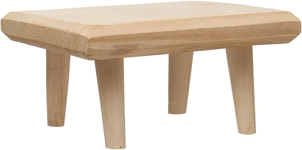 Bloomingville Paulownia Wood Footed Pedestal, 11" L x 10" W x 6" H, Cream | Amazon (US)