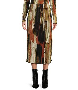 DKNY by Donna Karan Printed Plisse Pull-On Maxi Skirt | Dillard's